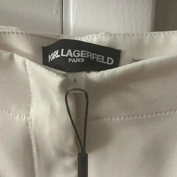 NWT Karl lagerfeld women’s contrast trim cropped pantss - Picture 6 of 10